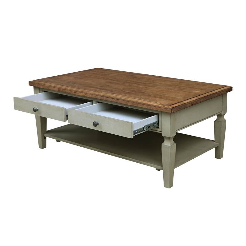 Vista Solid Wood Coffee Table - 48"W x 28"D x 20"H