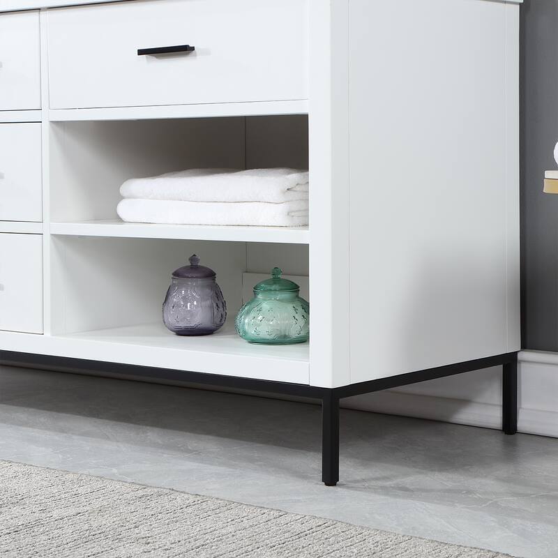 Altair Kesia Bathroom Vanity with Composite Stone Countertop with Mirror