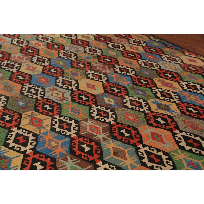 Kilim Oriental Large Area Rug Flatweave Wool Carpet - 10'3" x 16'2"