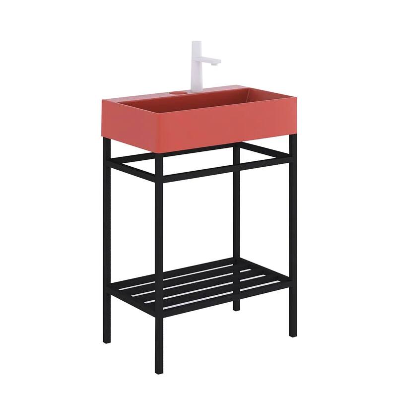 24" Freestanding Bathroom Vanity with Ceramic Sink - 23.62'' x13.98'' x 33.46''