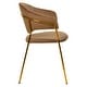 preview thumbnail 47 of 61, Set of 2 Bella Modern Leather or Velvet Upholstered Dining Chair with Gold Stainless Steel Legs for Home Office Kitchen