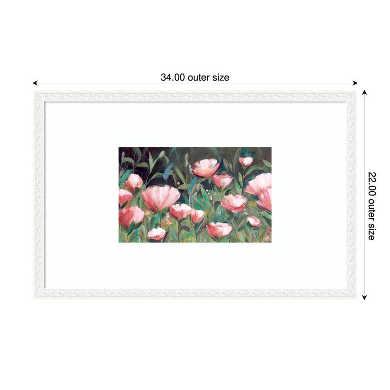 Evening Blossoms by Hannah Dawson Wood Framed Wall Art Print - White
