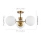 preview thumbnail 11 of 9, Ojai 23.5" 3-Light Bohemian Farmhouse Iron/Frosted Glass LED Semi Flush Mount, Brass Gold/White by JONATHAN Y