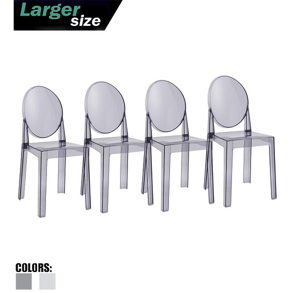 Shop 2xhome Set Of 4 Smoke Transparent Designer Chairs Desk