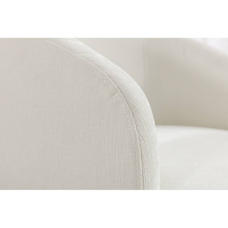Chenille Fabric Swivel Accent Armchair Barrel Chair
