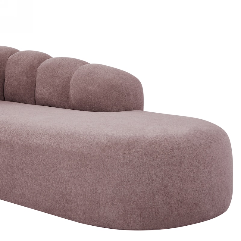 Christopher Knight Home - Modern Curved Upholstered Sofa with Sculptural Bubble Back