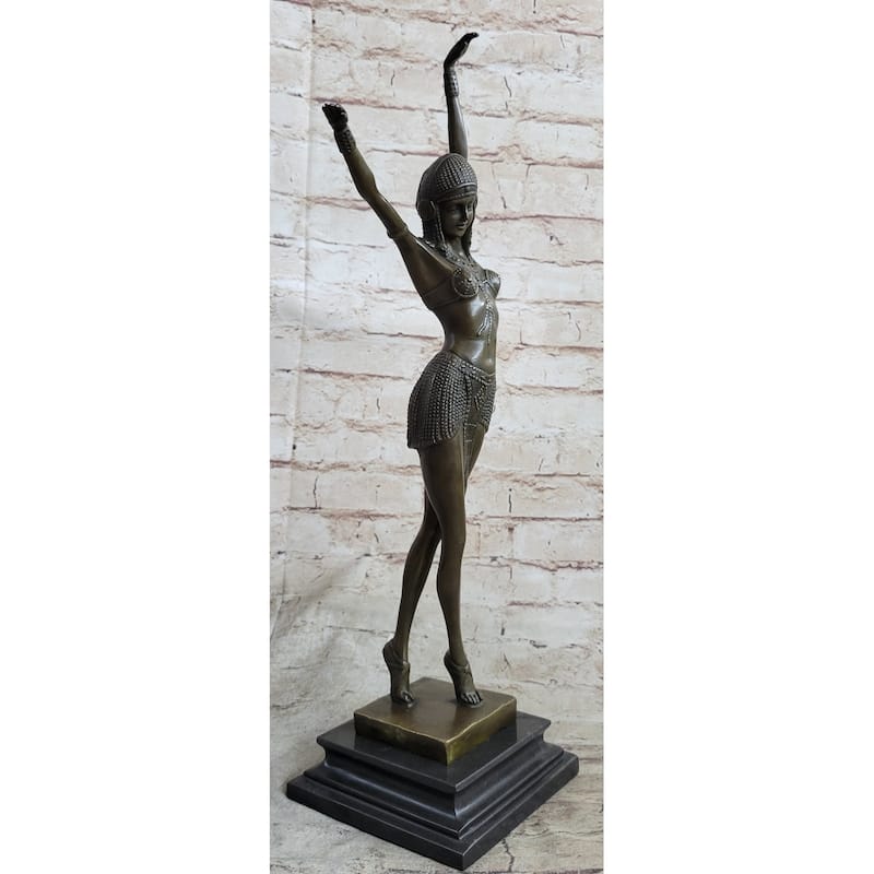 Chiparus Art Deco Bronze Russian Dancer Statue Sculpture Decor 19 Inches X 8 Inches