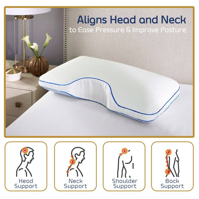 Nestl Tencel-Covered Reversible and Firm Molded Gel Memory Foam Pillow for Side Sleepers