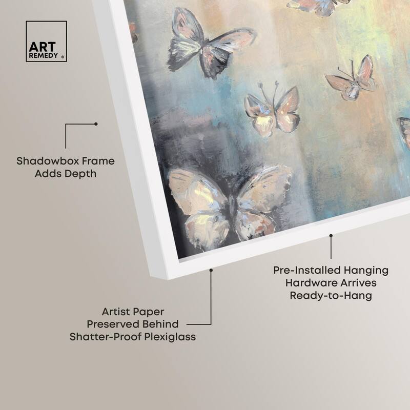 Textured Butterflies I Shadowbox by Art Remedy