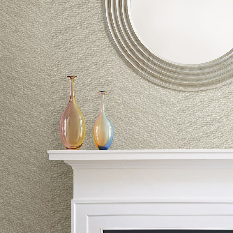 Scott Living Aspen Champagne Chevron Wallpaper