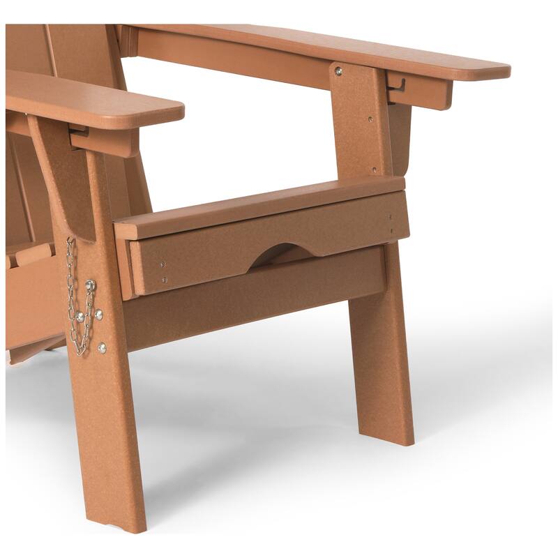 Laguna Outdoor Folding Adjustable Adirondack Chair with Cup Holder & Hideaway Ottoman