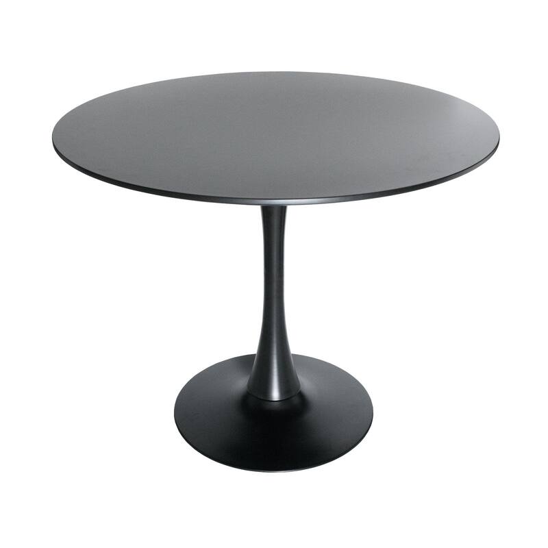 5-Piece Dining Set with 35" Round MDF Table and 4 ABS Plastic Side Chair in Chrome