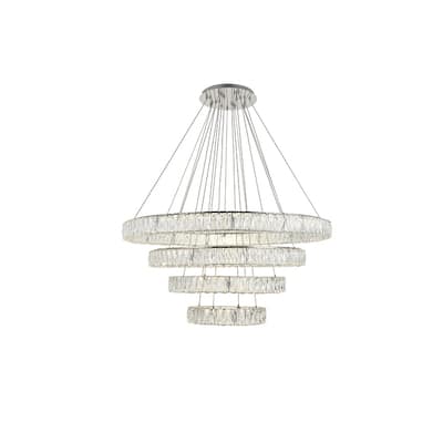 Madelyn 4-Light LED Chandelier Clear Royal Cut Crystal - 42"W X 24.4"H - 42"W X 24.4"H