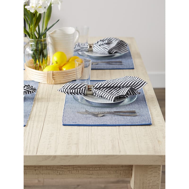 DII Black & White 2-Tone Ribbed Placemat (Set of 6)