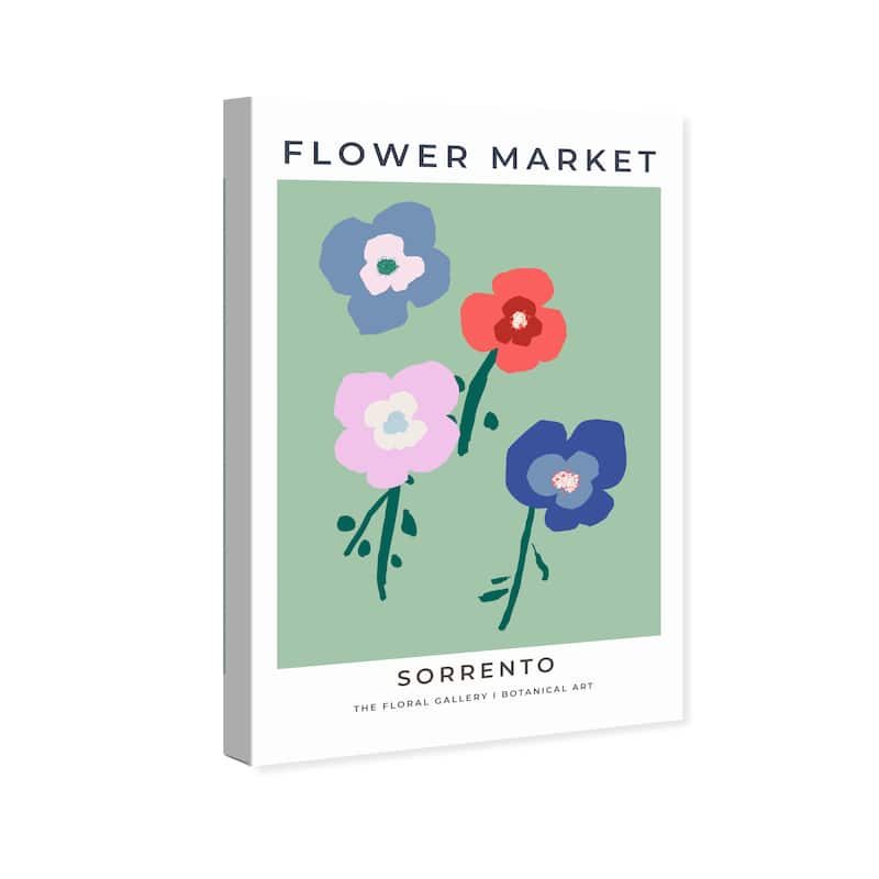 Wynwood Studio Canvas Floral and Botanical Flower Market Sorrento Green and Modern & Contemporary Wall Art Canvas Print