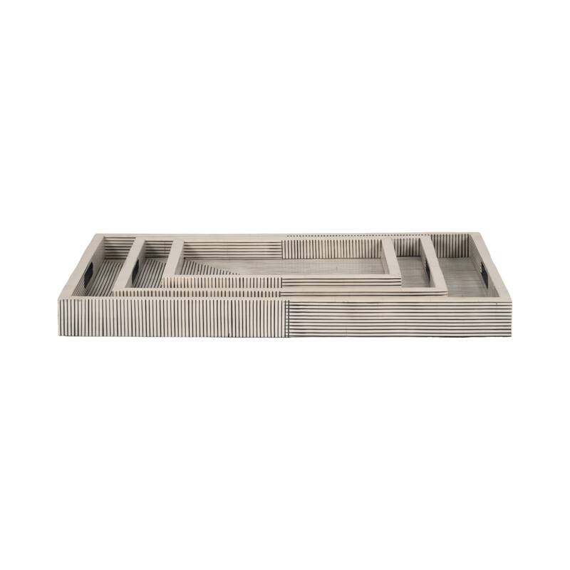Sagebrook Home Decorative Trays, Set of 3 - 24" x 15" x 2"