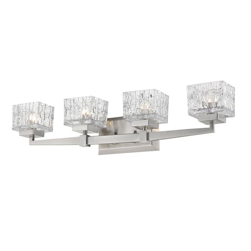 Z-Lite Rubicon 4 Light 30" Wide Vanity Light with Textured Glass and