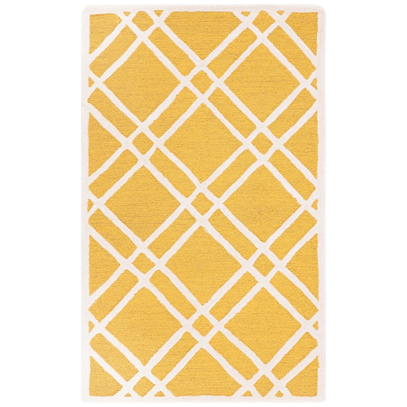 SAFAVIEH Handmade Cambridge Polona Modern Moroccan Wool Rug - 2'6" x 4' - Gold/Ivory