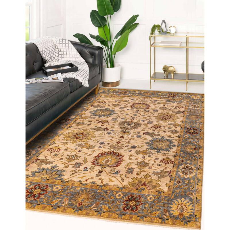 ECARPETGALLERY Hand-knotted Jules Serapi Beige, Ivory Wool Rug - 7'10 x 9'10
