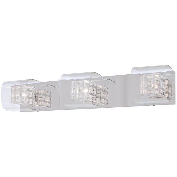 Kovacs P5803 Jewel Box 3 Light 26" Wide Bathroom Vanity Light with Chrome Wire and Clear Glass Shade