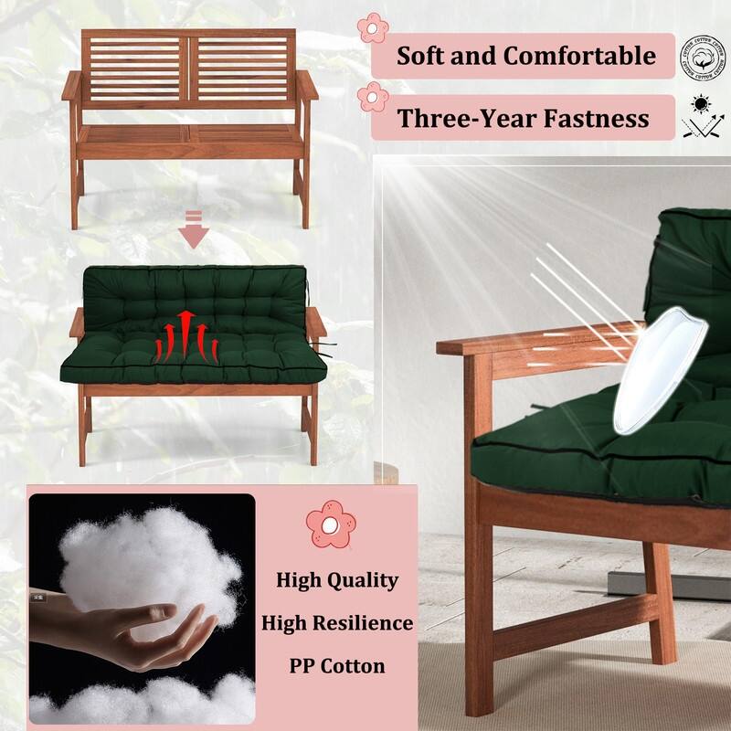 Porch Swing Replacement Cushion, 55in Outdoor Bench Cushions with Backrest Thicken 4"