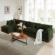 preview thumbnail 108 of 162, Cloud Chenille Upholstered Modular Sectional Sofa with DIY Combination Design Green 4-Seater Sofa+Ottomans