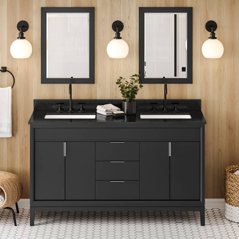 Jeffrey Alexander VKITTHE60R-GRANITE Theodora II 60" Free Standing - Black / Black - Anthracite Finish