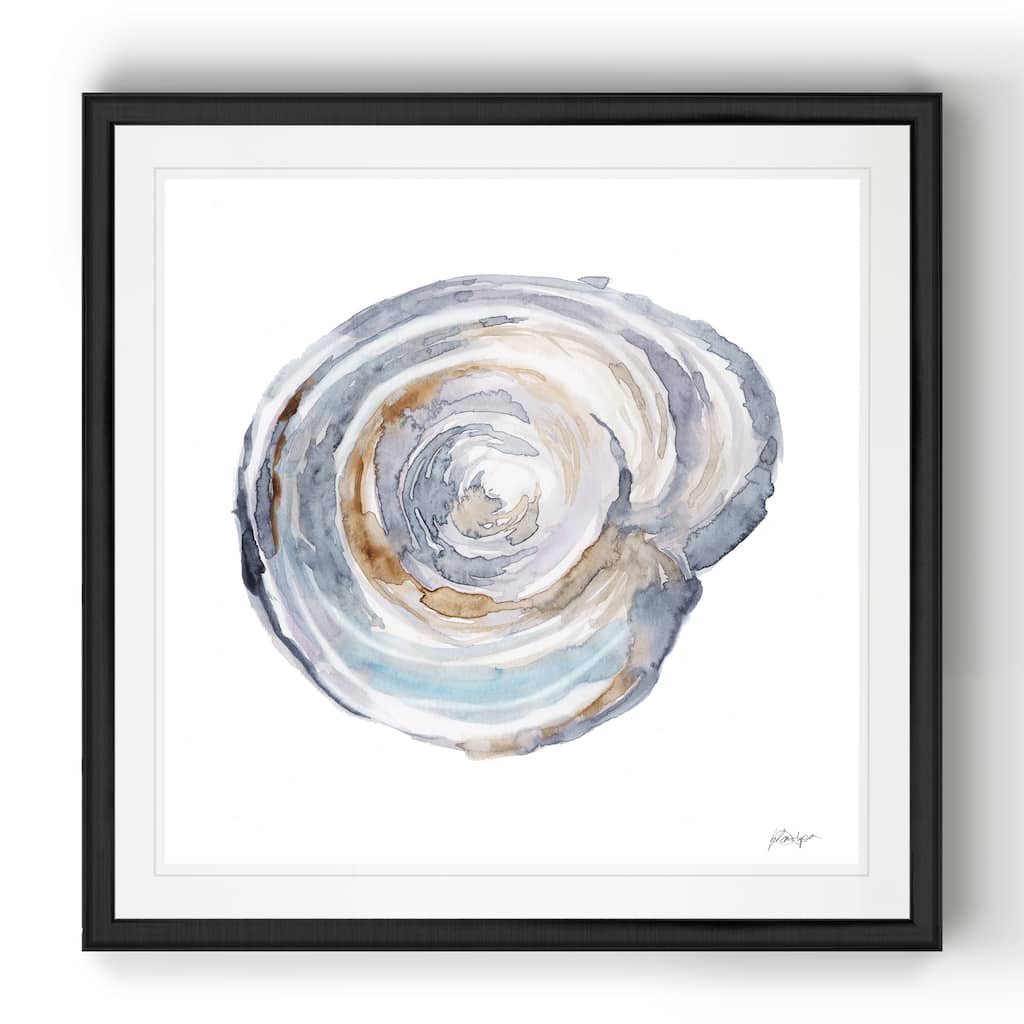 Watercolor Tree Ring III -Black Framed Print