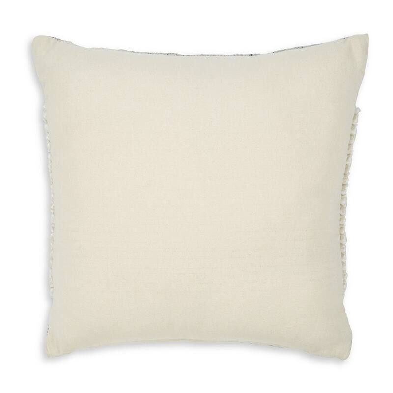 Square Accent Throw Pillow, 20 Inch, White and Gray Stripes, Polyfill