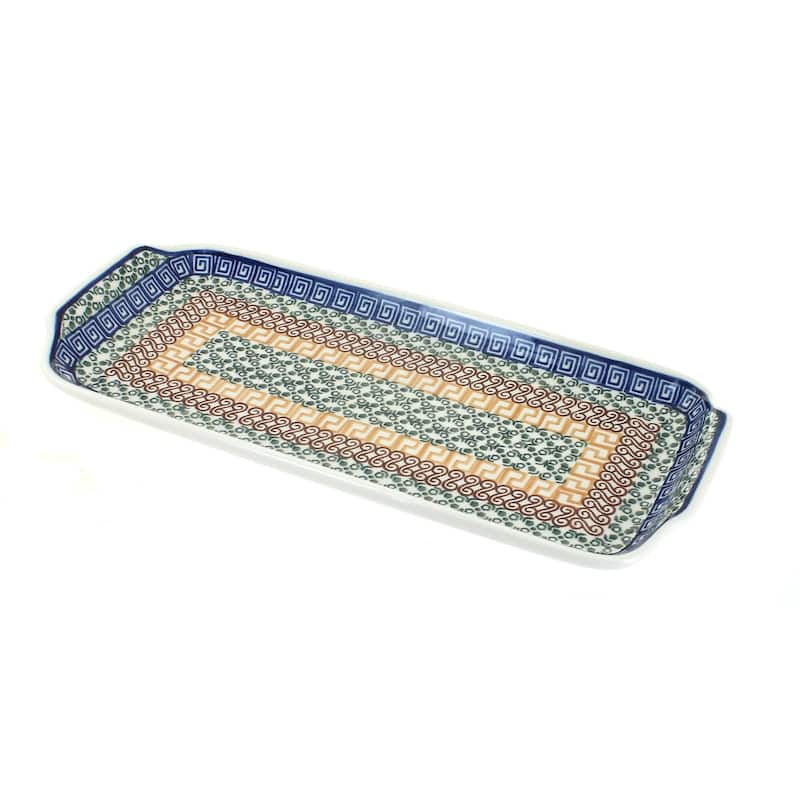 Blue Rose Polish Pottery 410 Ceramika Artystyczna Bread Tray