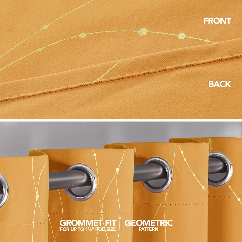 Deconovo Wave Line with Dots 52 Width Curtains Pair(2 Panel)