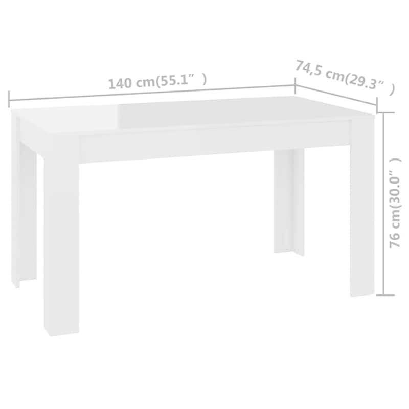 vidaXL Dining Table Engineered Wood Kitchen Dining Room Furniture Multi Colors - 55.1" x 29.3" x 29.9"