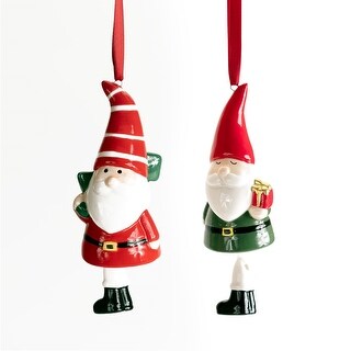 Set of 6 Santa with Gift Christmas Ornaments 5