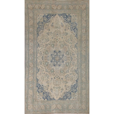 Antique Traditional Distressed Tabriz Persian Rug Handmade Wool Carpet - 6'3" x 9'9"