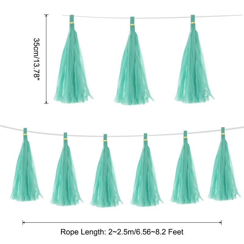 25Pcs Tassel Garland Banner with Rope - Green
