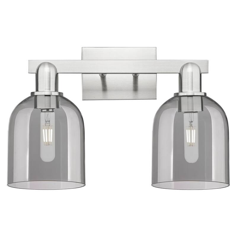 Innovations Lighting 716-2W-12-17 Bella Vanity Bella 2 Light 17" Wide - Brushed Satin Nickel / Light Smoke