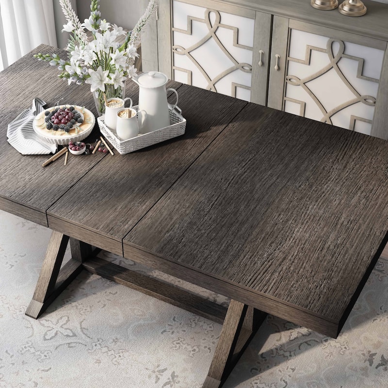 Carbon Loft Valjean Rustic Grey 78-inch Wood Wood Expandable Dining Table