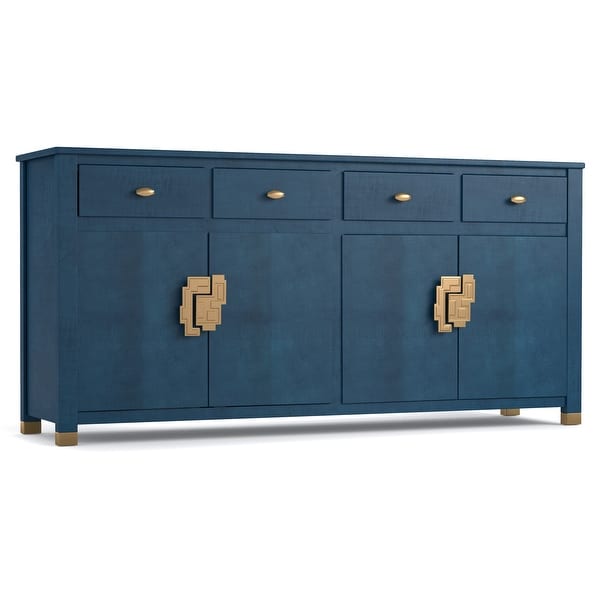 Hooker Furniture 1586-75900-1 Curiosity 72" Wide 4 Drawer Poplar and Sycamore Wood Accent Cabinet from the Cynthia Rowley