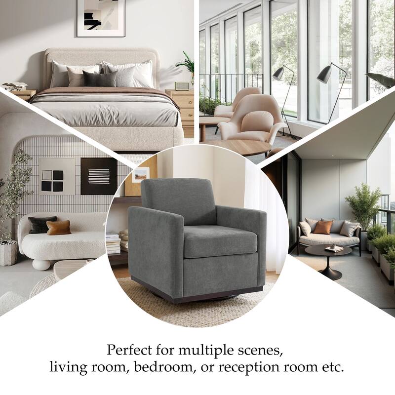 Modern Upholstered Swivel Accent Arm Chair