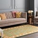 preview thumbnail 9 of 11, Hand-Tufted Isamu Bordered Wool Area Rug Green - 6' Round