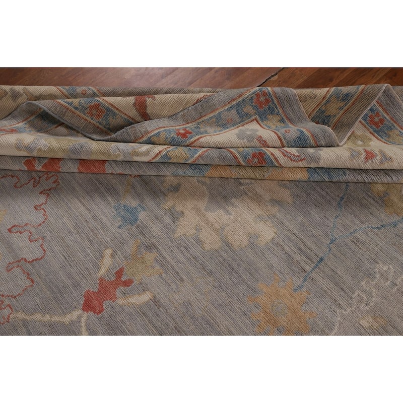 Oushak Turkish Large Area Rug Handmade Vegetable Dye Wool Carpet - 10'0"x 14'0"