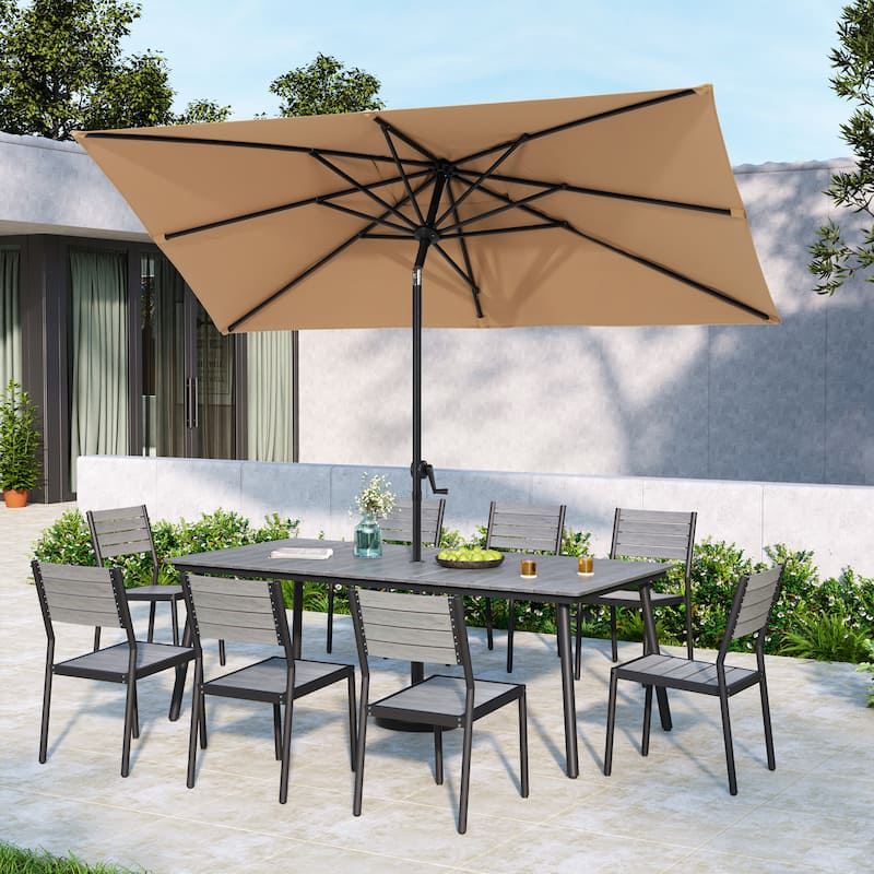 Pellebant 9 x 5 FT Patio Market Umbrella, Base Not Included