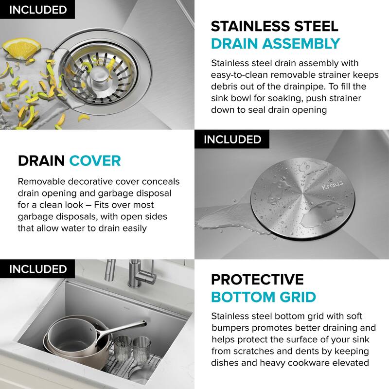 KRAUS Kore Workstation Undermount Stainless Steel Kitchen Sink