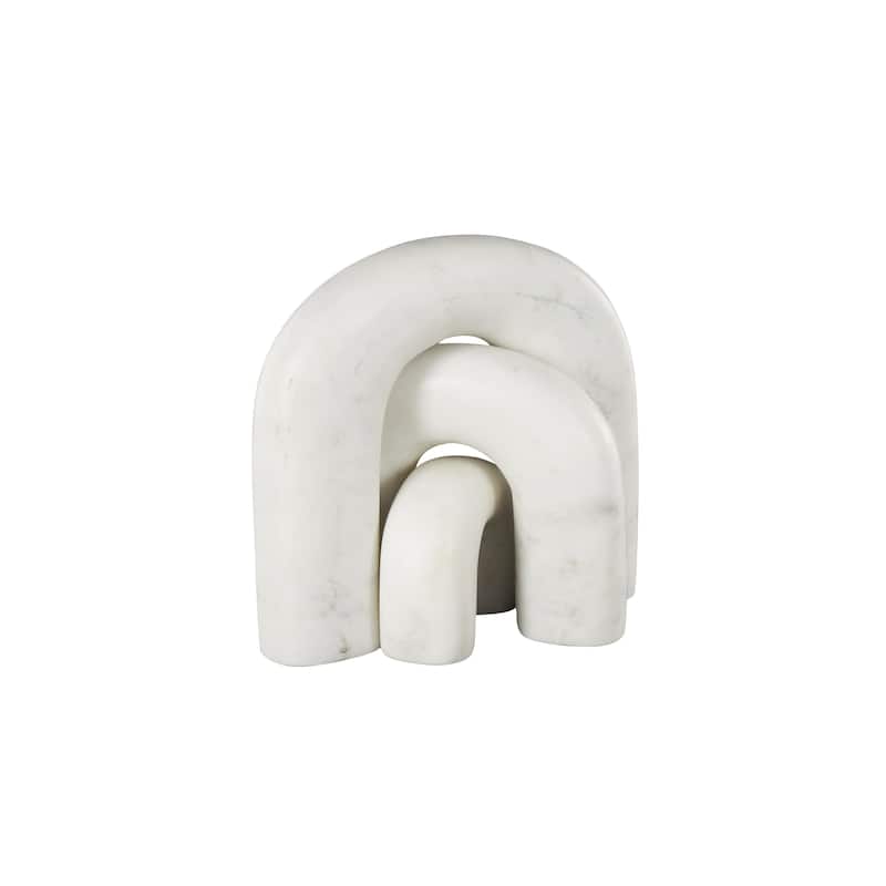 Marble Abstract Arched Sculpture with Varying Sizes - Set of 3 White or Black - Roche River Decor