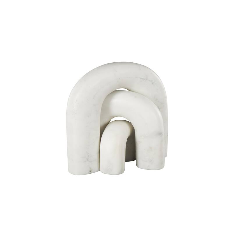 White or Black Marble Arched Abstract Decorative Sculpture with Varying Sizes (Set of 3)