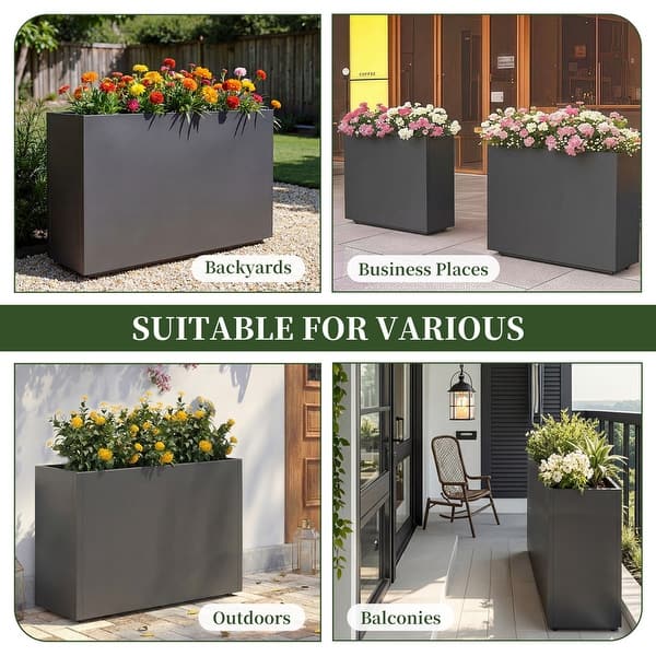 Large Galvanized Steel Planter Box with Removable Shelves - On Sale - Bed  Bath & Beyond - 44077054