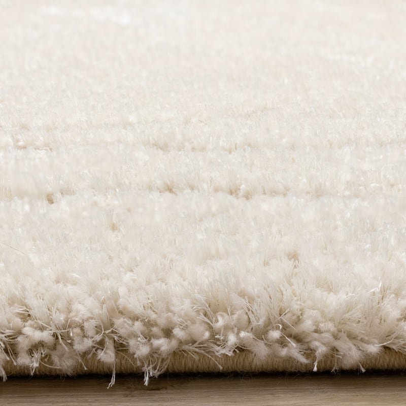 Richmond Collection - Cream Carved Swirl Super Plush Wool Area Rug