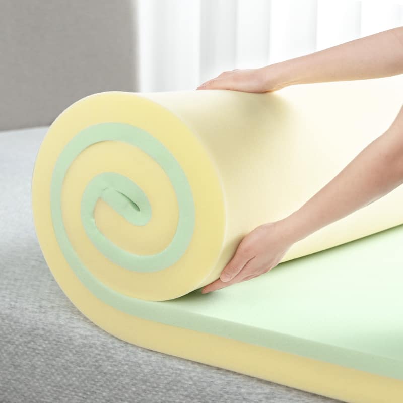 Priage by ZINUS 3 Inch Green Tea Memory Foam Mattress Topper