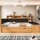 preview thumbnail 5 of 24, GDFStudio - Modern Wooden Full Size Daybed with Trundle, Bench Storage and Charging Station