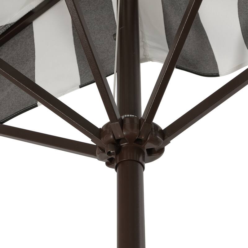 9ft Half Market Umbrella, Scalloped, Crank, Tilt, UV, by JONATHAN Y